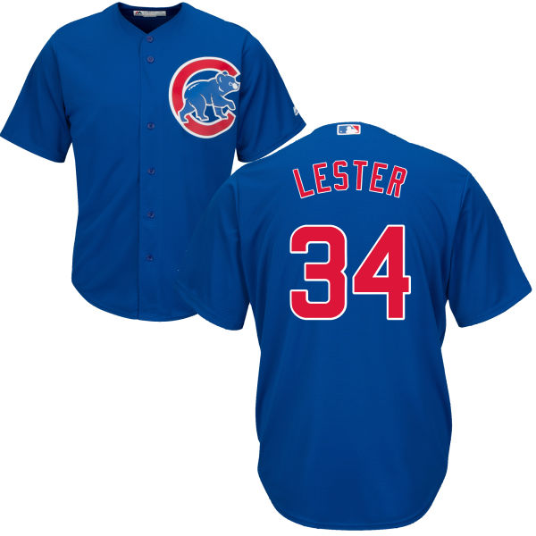 Jon Lester 34 Chicago Cubs Majestic Cool Base Player Jersey - Royal