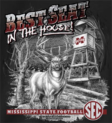 Mississippi State Bulldogs Football T-Shirts - Best Seat In The House - Hunting Deer