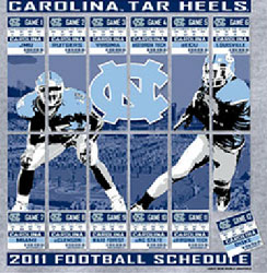 North Carolina Tar Heels Football T-Shirts - 2011 Football Schedule Tickets