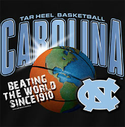 North Carolina Tar Heels Basketball T-Shirts - Beating The World Since 1910