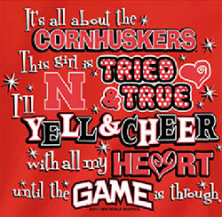 Nebraska Cornhuskers Football T-Shirts - Yell & Cheer For Big Red