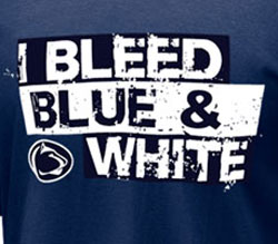 Penn State Nittany Lions Football T-Shirts - I Bleed Blue & White