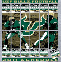South Florida Bulls USF Football T-Shirts - 2011 Tickets To Glory - Schedule